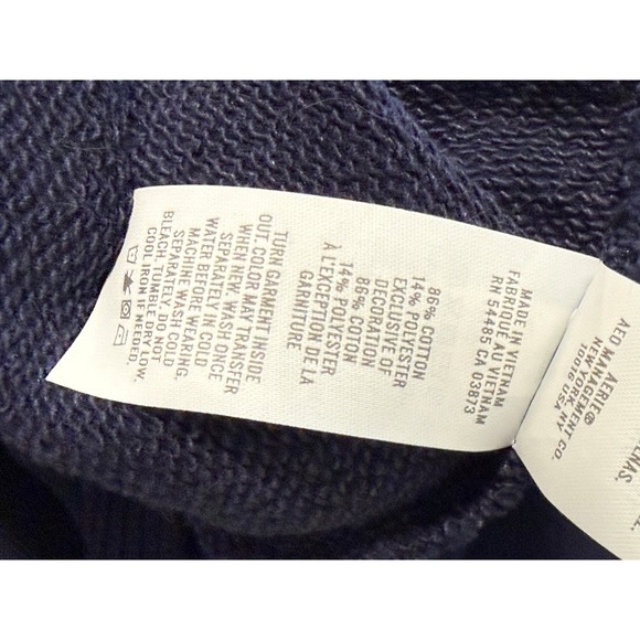 Aerie Starry Skies Navy Blue Sweatshirt Size Large Oversized Raw Edge - Picture 4 of 11